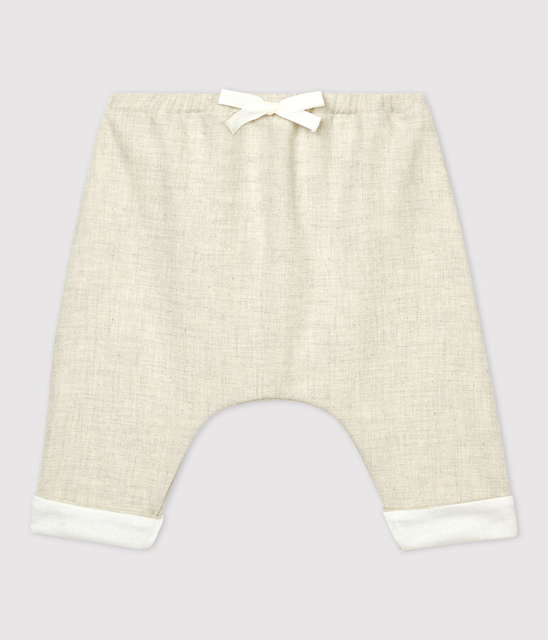 Baby-Hose aus Bio-Baumwollflanell beige
